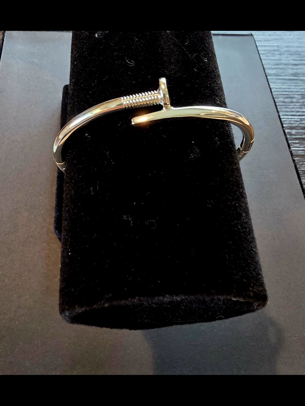 Sterling Silver Nail-Style Open Cuff Bracelet